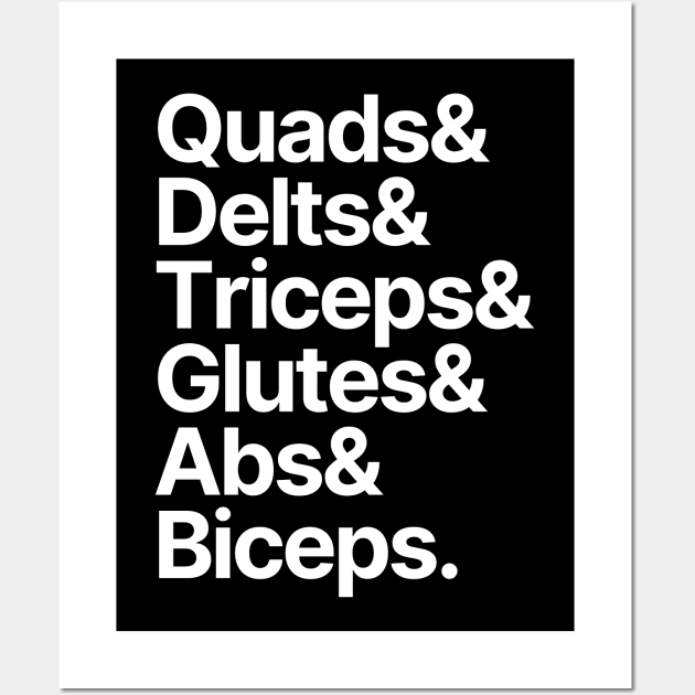 Bodybuilding | Quads Delts Triceps Glutes Abs Biceps Wall Art by Positive Lifestyle Online